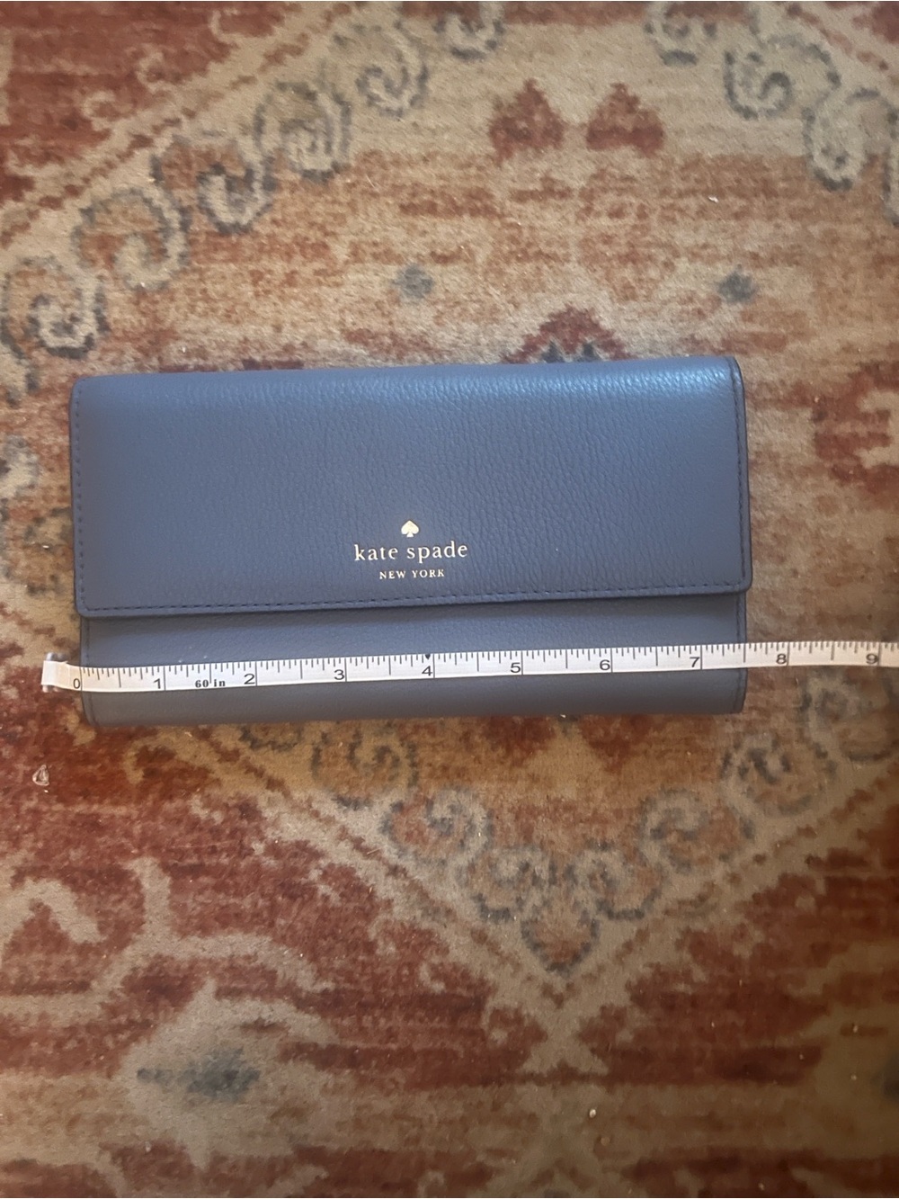kate spade navy pebbled leather continental wallet - Picture 7 of 10